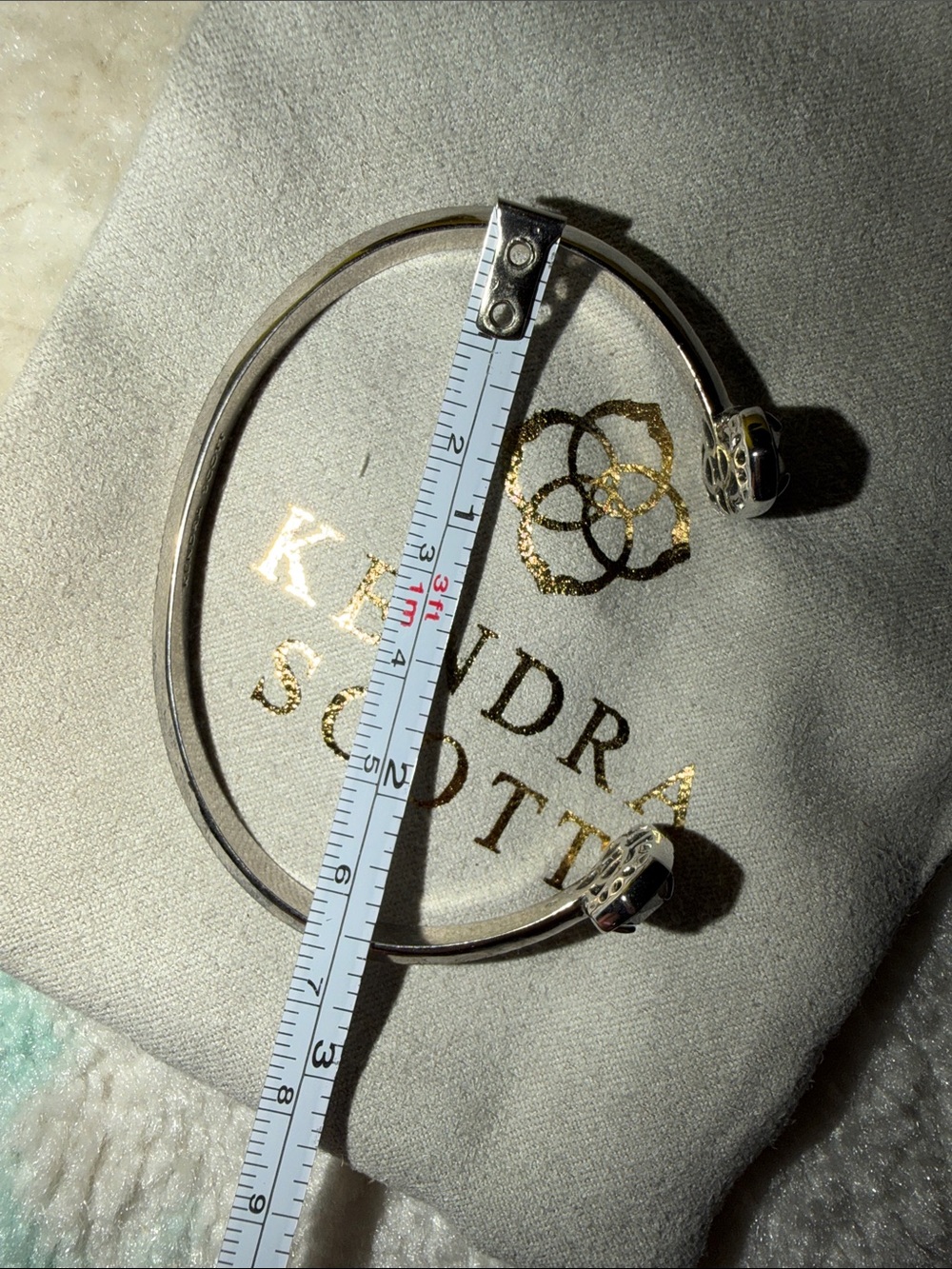 Kendra Scott Silver Open Cuff Bracelet with Dust Bag and Box - Picture 7 of 9